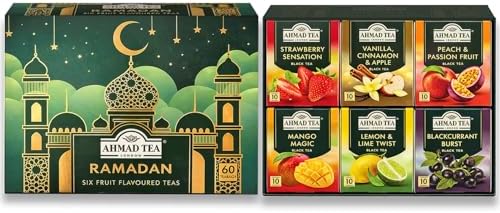 Ahmad Tea - Ramadan Gift Box, 60 Teabags, Fruitytea Assorted Black and Green Tea Selection (Fruity)