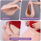 Silicone Fake Pregnancy Pregnant Belly with Ventilation Grid Realistic Beer Belly for Cosplay Actors Film Props (Mid Trimester, Waist S Size, Black)