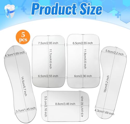 Set of 5 Dental Occlusal Photographic Mouth Mirror - Rhodium Intraoral Reflective Mirrors for Dentistry, Dental Plated Glass Reflector Oral Inspection Kit for Photography
