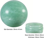 mookaitedecor Natural Green Aventurine Crystal Ball (40mm) with Stand, Polished Stone Sphere Sculpture Figurine for Fengshui Display Divination Home Decoration