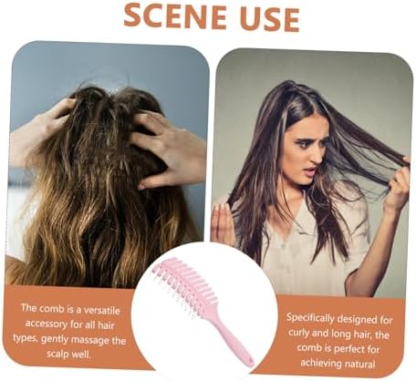 FRCOLOR Curved Scalp Massager Comb for Thick Curly Hair Exfoliating Hair Brush for Men and Women Dandruff Scrubber Ergonomic Design for Home Use
