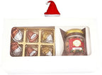 Ghasitaram Gifts Jaiccha Christmas Gifts White Christmas Hamper Box Small with Sheen Chocolates and Caramel Almond Jar