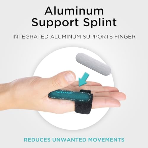 Vive Trigger Finger Splint - Support Brace for Middle, Ring, Index, Thumb, Pinky, and Hands - Straightening Curved, Bent, Locked Stenosing Tenosynovitis Tendon Lock Release Knuckle Stabilizer - HSA/FSA