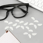 Eyeglass Nose Pads, Anti-Slip Silicone Nose Pads for Glasses, Non Slip Soft Adhesive Sunglass Replacement Sticky Nosepads Cushion for Plastic Frames Eyeglasses Glasses Sunglasses 1 mm (10 Pairs Clear)