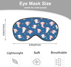 Axolotl Hawaii Sleep Eye Mask Cute Animal Heart Dot Pink Blue Silk Eye Mask Sleeping Soft Eye Shade Cover for Men Women Boy Girl Airplane Travel with Elastic Strap