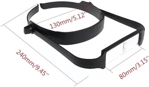Jewelry Loupes Headband Magnifier 1.6X 2.0X 2.5X 3.5X Adjustable Eyeglasses Hands Free Head Magnifier Jewelry Magnifying Glass for Repair & Craft