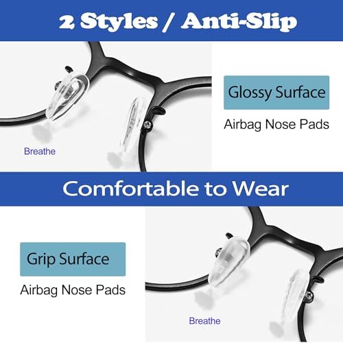 Eyeglasses Nose Pads, 5 Pairs Soft Silicone Air Chamber Glasses Nose Pads Replacement Kit, 3 in 1 Mini Screwdriver Glasses Repair Kit with Screws, Nose piece/Nose Pads for Glasses Sunglasses