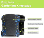 Garden Knee Pads for Women, Lightweight Waterproof KneePads for Gardening, Anti Slip Leather Foam Padding Kneeling Pads for Flooring and Carpet Cleaning, House work, Gardening Maintain, Knee Protector, Blue Flower