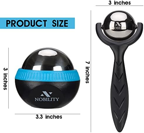 Nobility Massage Ball Roller– Ice Cold and Hot for Deep Tissue and Sore Muscle Relief of Stiffness and Stress, Body, Neck, Back, Foot, Plantar (Black)