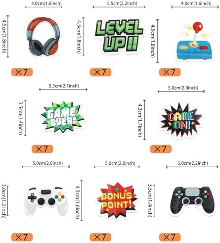 56 PCS Edible Video Game Cupcake Toppers Wafer Paper Game On Controllers Cupcake Picks Edible GamePad Cake Decorations for Game Theme Baby Shower Kids Boys Gamer Birthday Anniversary Party Supplies