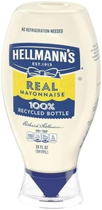 Hellmanns Real Mayonnaise Spread, 20 Fluid Ounce Squeeze Bottle -- 12 per case.