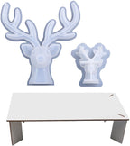 2PCS Deer Head Resin Mold Christmas Deer Antlers Silicone Molds 3D Deer Epoxy Casting Mold for Wall Hanging Mount Decor DIY Jewelry Art Craft Making Set DIY Crafts Party Decoration