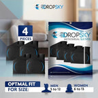 Dropsky Metatarsal Pads for Women and Men – 4 Packs – Gel Metatarsal Foot Pads, Ball Foot Cushion, Adjustable & Non-Slip Pads for Pain Relief, Metatarsalgia Insoles, Morton’s Neuroma - Black