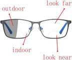 Transition Photochromic Bifocal Reading Glasses for Mens and Womens,Square Clear UV Protection Sunglasses Readers 0~+4