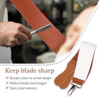 ZORZA 1Pcs Dual-Sided Leather Sharpening Straps Professional Barber Leather Strap Straight Razor Strop with Cowhide & Canvas for Enhanced Razor Sharpening & Smoothing Experience(Brow)(Cowhide+Canvas)