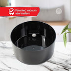 Coffeevac 1/2 LB – Patented Airtight Container | Multi-use Vacuum Container Works as Smell Proof Containers for Ground Coffee and Coffee Bean Containers. Black Cap and Body
