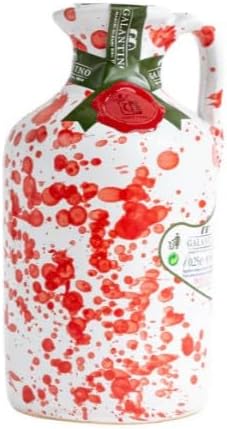 Frantoio Galantino, "Fantasia" Extra Virgin Olive Oil in Reusable Red Ceramic Bottle, 250ml, Imported from Italy