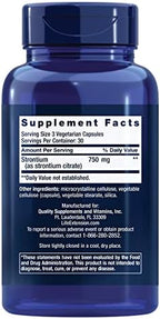 Life Extension Strontium Caps, Trace Mineral for Advanced Bone Health Support, Gluten Free, Non-GMO, Vegetarian, 90 Capsules