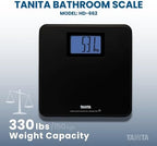 Tanita HD-662 Digital Weight Scale (Black) - Japan Technology Bathroom Scale with 330 lb Weight Capacity - 2" Blue Backlit Large LCD Display - Accurate, Durable, Step-On Operation