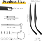 Ptwola Glasses Replacement Temple Eyeglass Arms Legs Replacement Repair Accessories with Screws, Washers, Screwdriver, Nose Pads (Black)