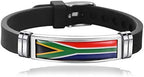 Wedarego South Africa Flag Braided Bracelet Silicone Chain Wristband Souvenir,Fashion Handmade Bracelet For Man & Woman Special Day's Gift