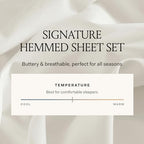 BOLL & BRANCH Signature Hemmed Sheet Set - Full, Mineral - Luxury 100% Organic Cotton - Includes 1 Flat, 1 Fitted, 2 Pillowcases - Buttery Soft