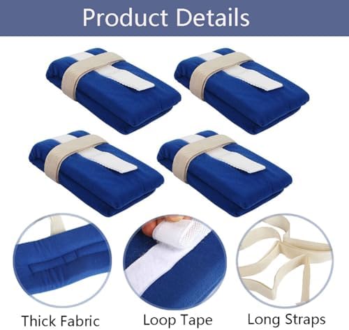 XGOPTS 4Pcs Patient Medical Restraints Adjustable Bed Restraints for Elderly Seniors Dementia Patients Safety Hospital Bed Rails Medical Restraints Patient Limb Straps Holders for Hand Wrist Arm Feet