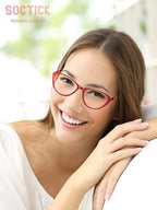 4 Pack Fashion Cat Eye Reading Glasses for Women, Computer Blue Light Blocking Readers Anti Glare Eyeglasses +0.75