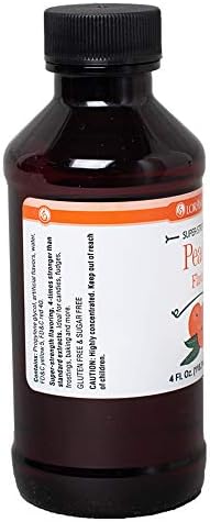 LorAnn Oils Super Strength Flavoring - Used For Candy Making, Flavoring Extracts, Baking, Hard Candy, and Flavor Oils - Bold, Natural Flavors 4X Stronger Than Extracts - Peach, 4 fl oz