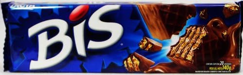 Lacta - Bis - Chocolate Wafer - Box w/ 20 Units - 4.9oz (PACK OF 06) | Chocolate ao Leite - Caixa c/ 20 unidades - 140g