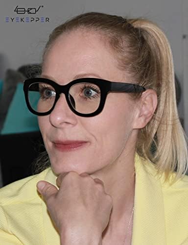Eyekepper Oversized Progressive Readers Women - UV Protection Multifocus Computer Readers - Noline Trifocal Reading Glasses - Black +3.50