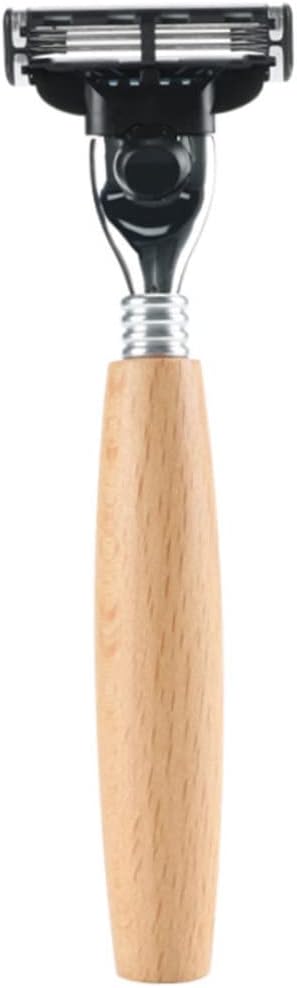 Safety Wood Handle Shavers Double Edge Shaver Portable Reusable Shaving Beard Cleaning Tool for Men Women