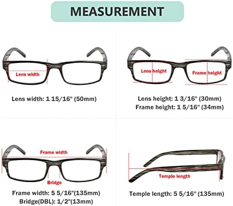 Eyekepper Spring Hinge Striped Reading Glasses (3 Pairs) Men Includes Sunshine Readers +0.75