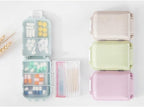 FOMIYES 2pcs Portable Wheat Straw Pill Organizer Travel Case for Daily Medication Compact Design for Easy Carrying for Seniors Go Use Beige