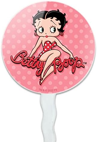 GRAPHICS & MORE Betty Boop Pink Polka Dots Cupcake Picks Toppers Decoration Set of 6