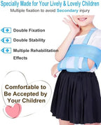 Medical Kids Arm Sling, Breathable, Soft & Comfort, Adjustable, Toddler Children Pediatric Rotator Cuff, Elbow Support for Broken, Fractured Arm & Shoulder Injury, Immobilizer Band (Blue)