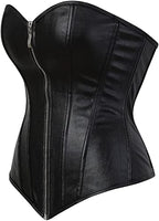 HNGHOU Corsets for Women Faux Leather Corset Top Steampunk Corsets Zipper Bustier Pirate Costume