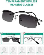 Eyekepper Titanium Rimless Reading Sunglasses Sunshine Readers Women Men 0.5