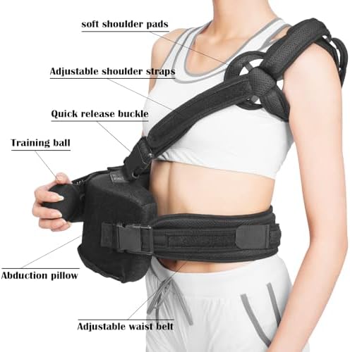 Shoulder Sling with Abduction Pillow, Abducted Shoulder Immobilizer for Rotator Cuff, Sublexion, Surgery, Dislocated and Broken Arm, Arm Sling Shoulders Immobilizer for Left & Right (Left)
