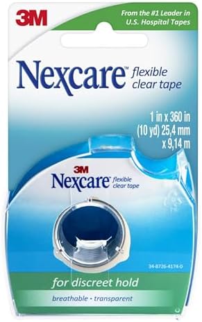 Nexcare Flexible Clear Tape, Waterproof Transparent Medical Tape, Secures Dressings and Catheter Tubing - 1 In x 10 Yds, 1 Roll of Tape