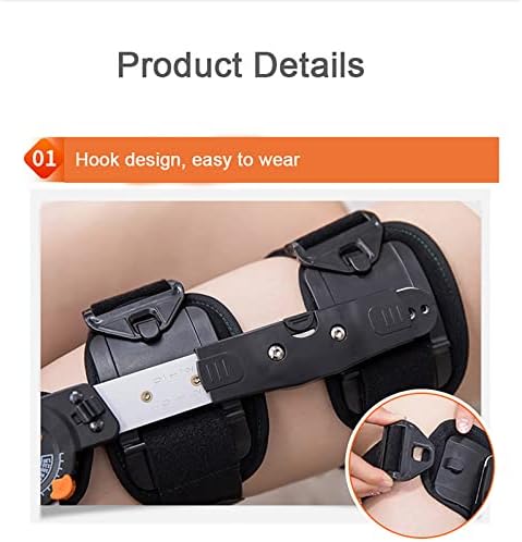 KEhtu Hinged ROM Knee Guard, Orthopedic Patella Support Orthotic with Anti-Slip Straps and Air Bag, 0-120 Degree Adjustable Hinged Knee Guard Leg Guard for Speedy Injury Repair Recovery
