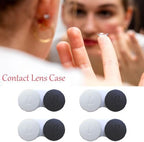4 Pack Contact lens case Bulk Contact Lens Soak Storage Box Holder Container(Black)