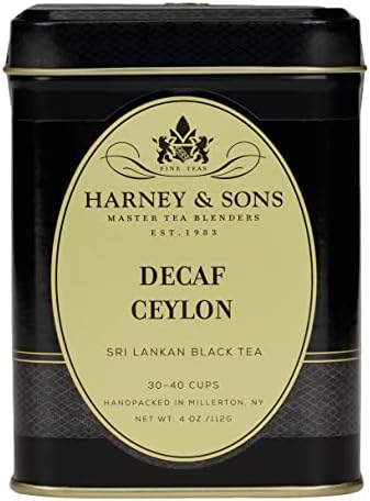 Harney & Sons Fine Teas Decaf Ceylon Black Tea Tin, 3oz Loose Leaf