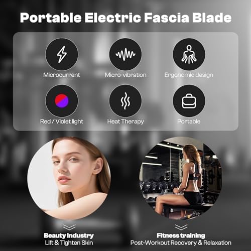Muscle Scraper Tool Fit Face and Neck, Electric Guasha Tool for Face Relaxation & Skincare with Light-Care, Suitable Gifts for Woman Girlfriend and Wife