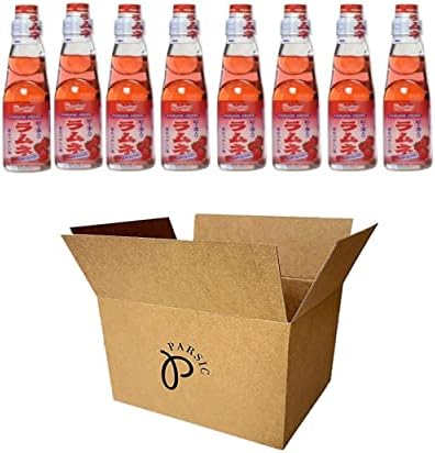 RAMUNE Japanese Soft Drink multi-pack, 8 Bottles, 6.76 Fluid Ounce (Strawberry)