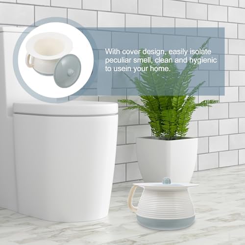 Healifty Portable Spittoon with Lid 8.07 Inch Covered Chamber Pot Lightweight Plastic Urine Bowl for Adults Children Elderly Home Hospital Use