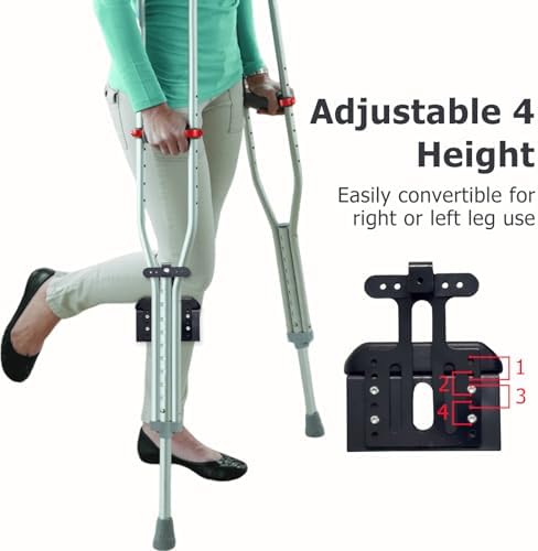 Crutch Knee Rest - Adjustable Leg Support for After Knee Post Operative Recovery Injury Relief Pain, Fracture Assist for Handicap Elderly Disabled