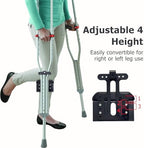 Crutch Knee Rest - Adjustable Leg Support for After Knee Post Operative Recovery Injury Relief Pain, Fracture Assist for Handicap Elderly Disabled