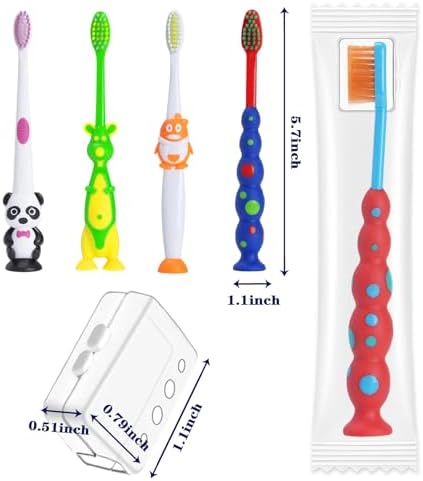 Newday 16 Pack Kids Toothbrush Bulk Soft Bristles Toddler Cute Toothbrush with Suction Cup, Includes Travel Covers, Individually Wrapped Toothbrushes, Animal Design for Children's toothbrushes