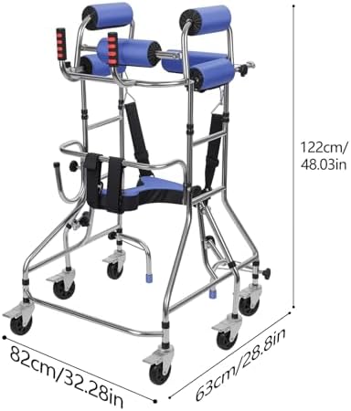 Adult Walker for Seniors, Adjustable Height, Standing Walker Aid for The Disabled Suitable for People of 58-71 in, Hemiplegia Rehabilitation Standing Frame, Anti Recline, Lower Limb Training